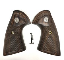 New Factory Colt Python Checkered Wood Grips with Silver Colt Medallions picture