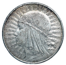 Poland 1932  10 Złotych Queen Jadwiga  Uncirculated .750 Silver Coin Y #22 picture