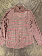 Chaps Men's Stretch Oxford Check Plaid Long Sleeve Button-Down Shirt L picture