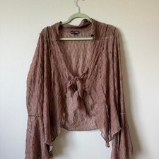 Fashion-nova Women's Brown and Pink Blouse picture