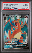 2022 Pokemon SWSH09 Brilliant Stars Charizard V 153/172 Full Art Holo PSA 10 picture