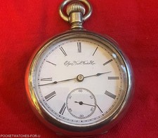 ca. 1897 ELGIN SIZE 18S POCKET WATCH HINGED BACK & BEZEL CASE OPEN FACE RUNNING picture