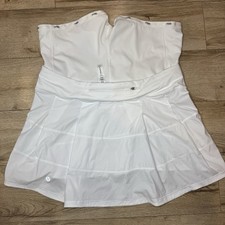 Lululemon Womens White Pace Rival Skirt Size 10 Athletic Golf Tennis Skort NWOT picture
