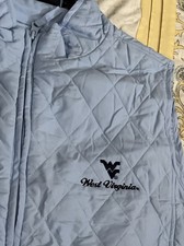 WVU Women’s Large Baby Blue Vest Crable for Her Lifestyle NWT Fast Ship picture