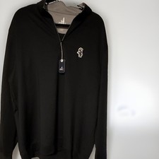 johnnie-O Men's Black Full Zip Hooded Golf Hoodie Chicago White Sox Logo, 2XL picture