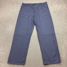 VINTAGE French Trousers Adult 38x32 Blue Chore Workwear Canvas Utility Men picture