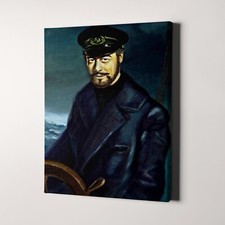 Portrait of Captain Gregg, Sea Captain Vintage Sea Ocean Canvas Print Wall Art picture