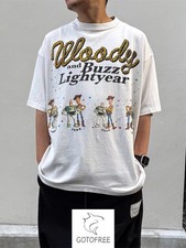 GOTOFREE AMERICAN HIGH STREET GRAPHIC T SHIRT UNISEX WHITE COTTON SHORT TOP TEE picture