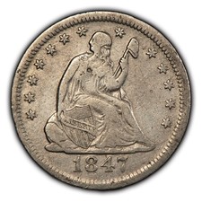 1847-O 25c Seated Liberty Silver Quarter - VF Key Date - SKU-B3530 picture