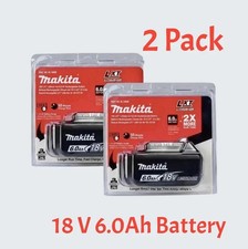 2 x Makita BL1860B-2 18V LXT Lithium-Ion 6.0 Ah Battery - New - USA SHIP picture