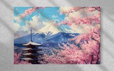Mount Fuji and Cherry Blossoms: Timeless Beauty in Japanese Canvas Print picture