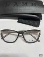 NEW L.A.M.B. LA107 GRY GREY GOLD GLITTER AUTHENTIC EYEGLASSES 54-17 picture
