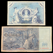 1908-1910 German 100 Mark Banknote World War 1 WW1 WWI Currency Antique Relic picture