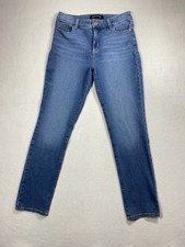 Bandolino Amy Jeans Womens 8 (30x30) Blue Mid-Rise Dark Wash Whiskers Stretchy picture