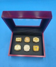 Six-piece set: NBA Los Angeles Lakers championship rings Kobe Bryant retirement  picture