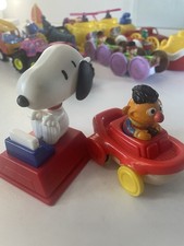Vintage Toy Vehicle Lot 19 Auburn Rubber Tractor Snoopy Ernie Sesame Street picture