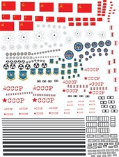 DECALS- Soviet and European Space Sigils  (Waterslide)  Model Rocketry Full Page picture