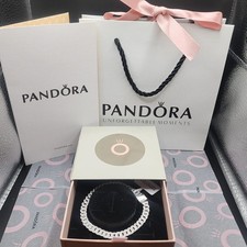 PANDORA S925 ALE TIMELESS PAVÉ CUBAN BRACELET AUTHENTIC 593008C01  picture