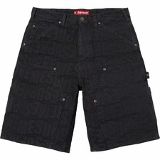 Supreme Repeat Jacquard Double Knee Denim Short Black picture