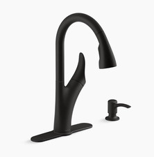Kohler Transitional Matte Black Pulldown Kitchen Faucet  1PREC26448-SD-BL-AA  picture