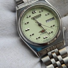 Vintage Citizen Automatic 21 Jewels Day Date Cream Dial Japan 8200 GN-4-S picture