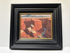 Grand Canyon Landscape Painting Listed Famous Matthew Reynolds 10” Oil Rare picture