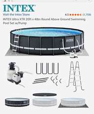 Intex Ultra XTR 20ft x 48in Round Frame Above Ground Pool Set w/ Pump Ladder picture