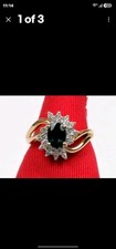 Beautiful 3/4 Ct Sapphire & 1/3 Ct Diamond Ring Set in 14K Yellow Gold picture