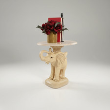 1961 Antique marble and porcelain elephant table picture