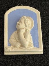 Vintage Mid-Century Italian Cherub Bas-Relief Wall Plaque – Della Robbia Style picture