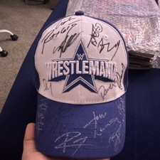 WrestleMania 38 2022 Hat Signed 20+ WWE Stars Rey Mysterio Bianca Owens Priest picture
