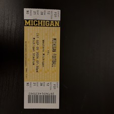 2026 Michigan vs Western Michigan Football Ticket Stub Hail Mary Hiter Debut  picture