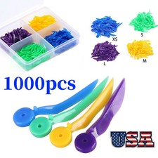 1000pc Dental Plastic Wedges XS/S/M/L Interdental Hole Matrix Contoured Assorted picture