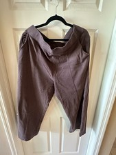 Pact Chocolate Heather Wide Leg Pants Womens XL Organic Cotton Pintuck Lounge  picture