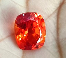 8.25 Ct Natural Orange Sapphire Cushion Cut Certified Loose Gemstone picture