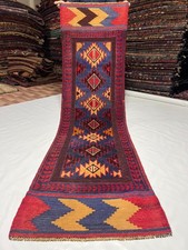 2x8 Vintage Afghan Mushwani Runner Tribal Geometric Wool Flatweave N Hand-knott picture