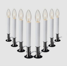 4x Electric Window Candle LIGHT SENSORED Dusk To Dawn Candle Pewter Colored Base picture