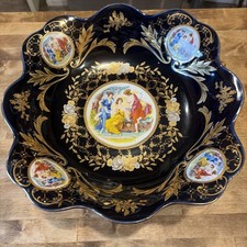 Stunning Thun M.Z. Czech Pedestal Bowl, Cobalt Blue, Gold Tone, Classical Figura picture