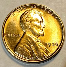1936 Lincoln Cent Penny GEM BU RED #2 picture
