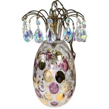 Vintage Mid Century Borske Sklo Nemo Czech Bohemia Crystal Glass Pendant Lamp   picture