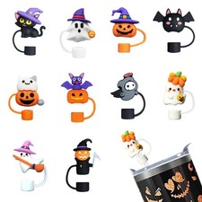 10 Pcs Halloween Straw Cover Caps for 30oz 40oz Tumblers normal, Multicolor picture