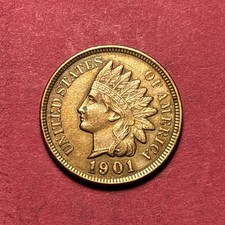 (1) Beautiful Antique 1901 Indian Head Cent/Penny CHOICE XF-EXTRA FINE picture