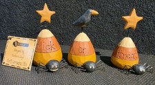 BLOSSOM BUCKET HALLOWEEN CANDY CORN TRICK OR TREAT SET 3 BARBARA LLOYD 2003 (#1) picture