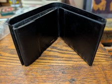 Vintage 1950s Hickok Mello Cowhide Black Leather Bifold Wallet NOS Passcase picture