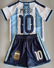 HOT ITEM Youth Kid Lionel Messi #10 Home Jersey Set with Shorts All Size picture