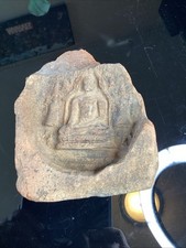 Rare 11th-13th Century Burmese Terracotta Votive Tablet (Bagan Period) picture