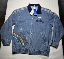 Adidas Originals Care Bear Grumpy Bear Denim Jacket Girls Large 13-14 NWT NEW picture