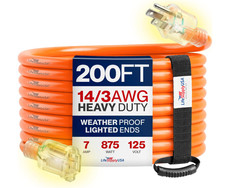 200ft Outdoor/Indoor Extension Cord 14/3 Gauge Heavy Duty 3 Prong SJTW picture