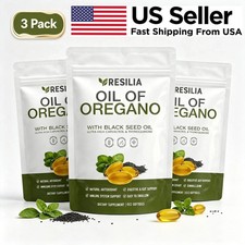 3 PACK Resilia Oil of Oregano 6000mg with Black Seed Oil Softgels – 180 Capsules picture