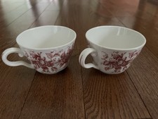 Vintage Nikki Ironstone Transferware Tea Cups - Pair picture